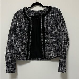 Ann Taylor Factory Black and White Tweed Blazer